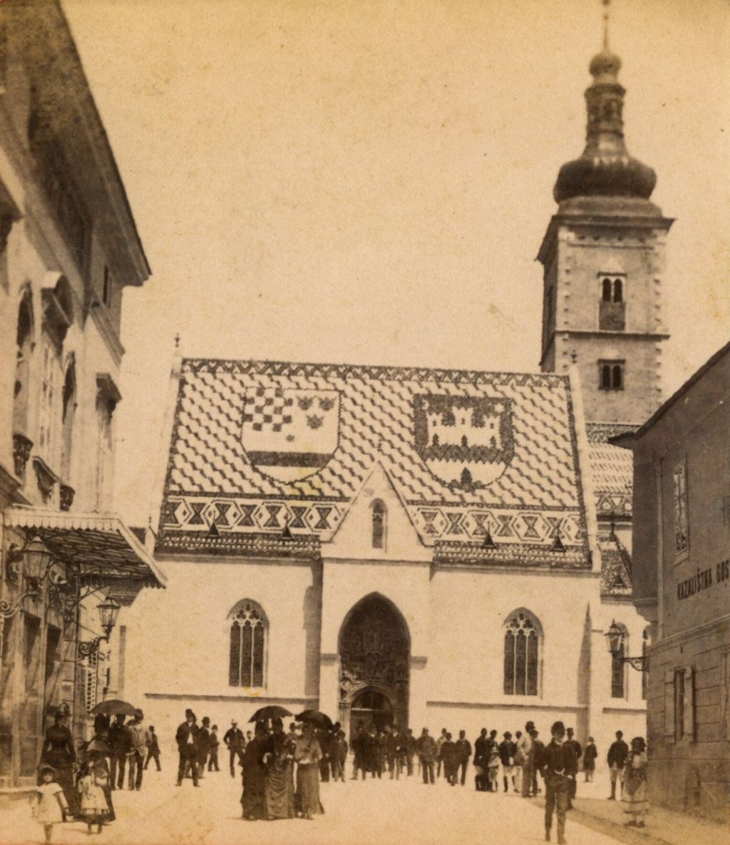 Crkva sv. Marka 1888. godine, pogled iz Gospodske